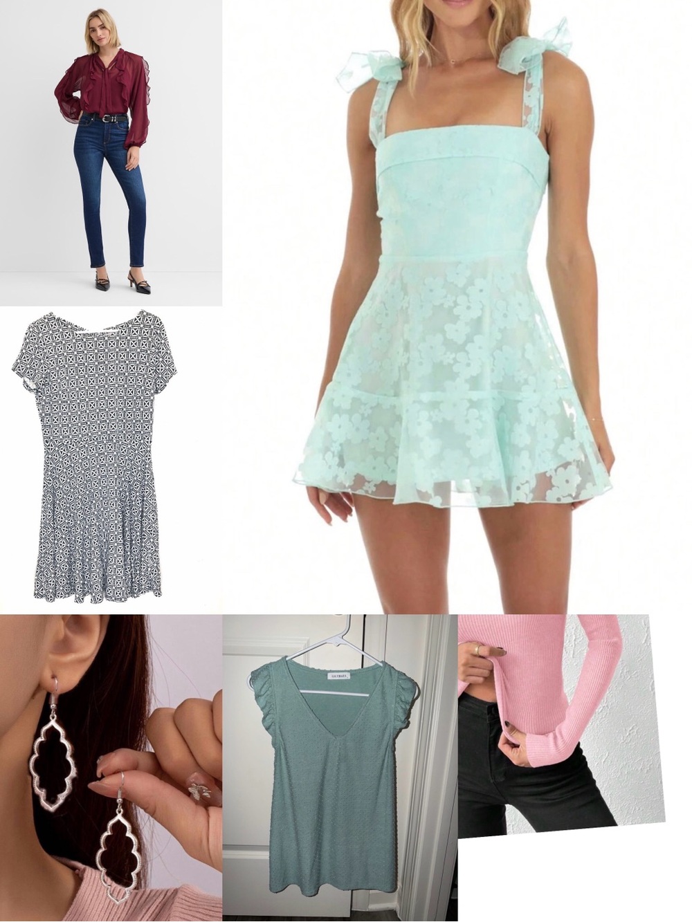 Bundle of Loft Fit & Flare Dresses, Jeans, Tops and Earrings New & Like New